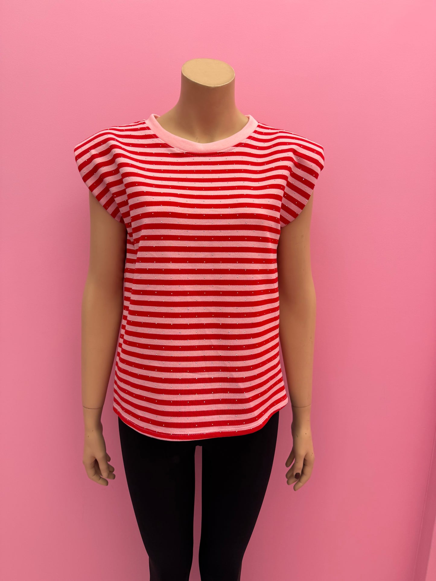 T-SHIRT STREEP BLINGBLING (ROZE/ROOD)