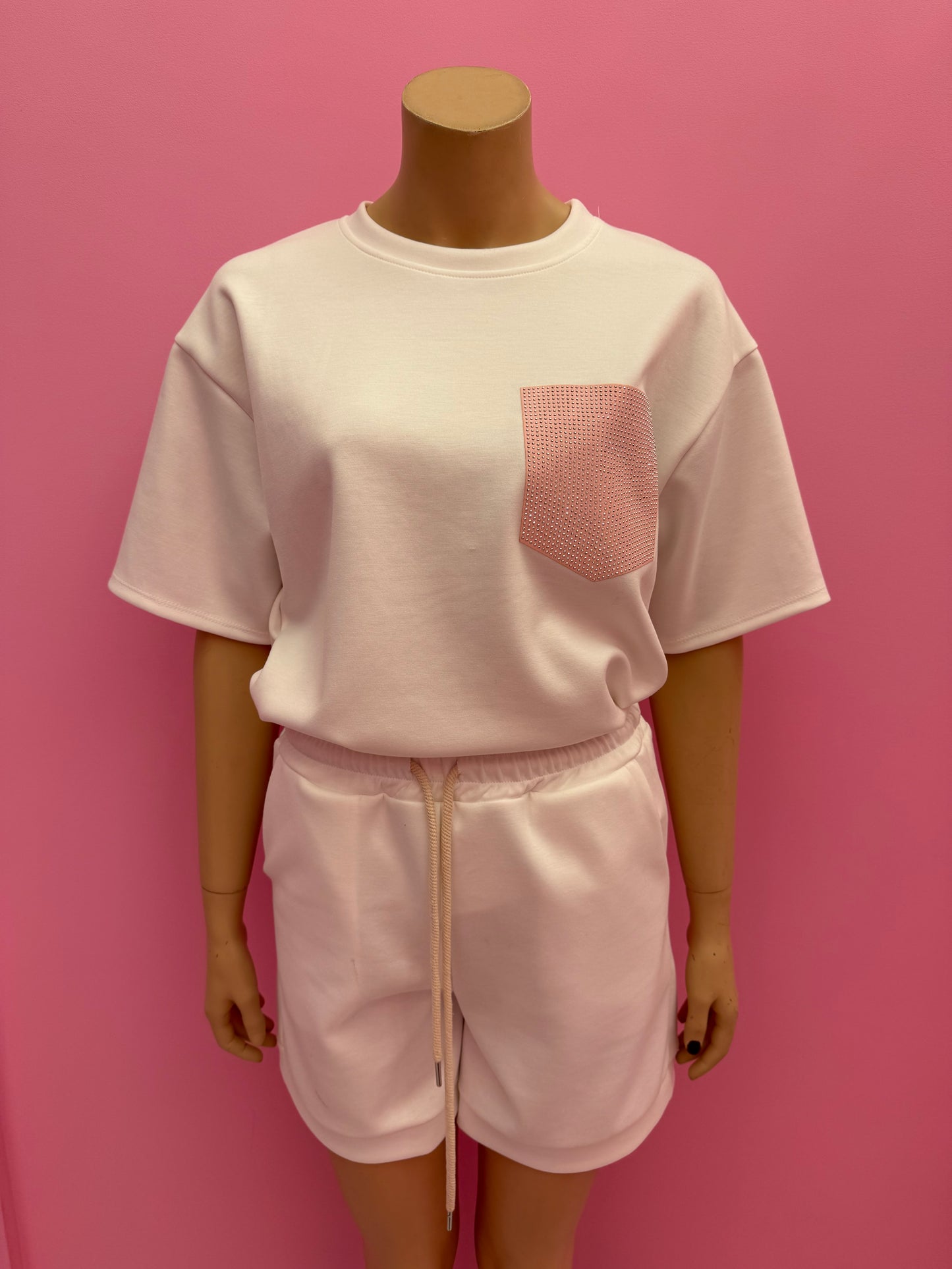 2DELIGE SET PINK POCKET (WIT)