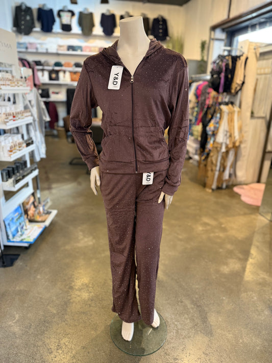 2 delig set glitter bruin