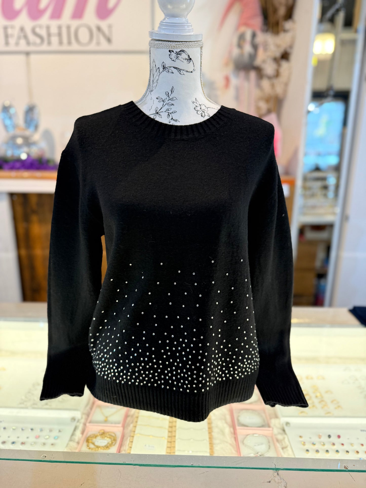 TRUI MET STEENTJES (ZWART) 0257