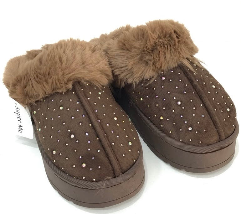 PANTOFFEL BLINGBLING (BROWN)