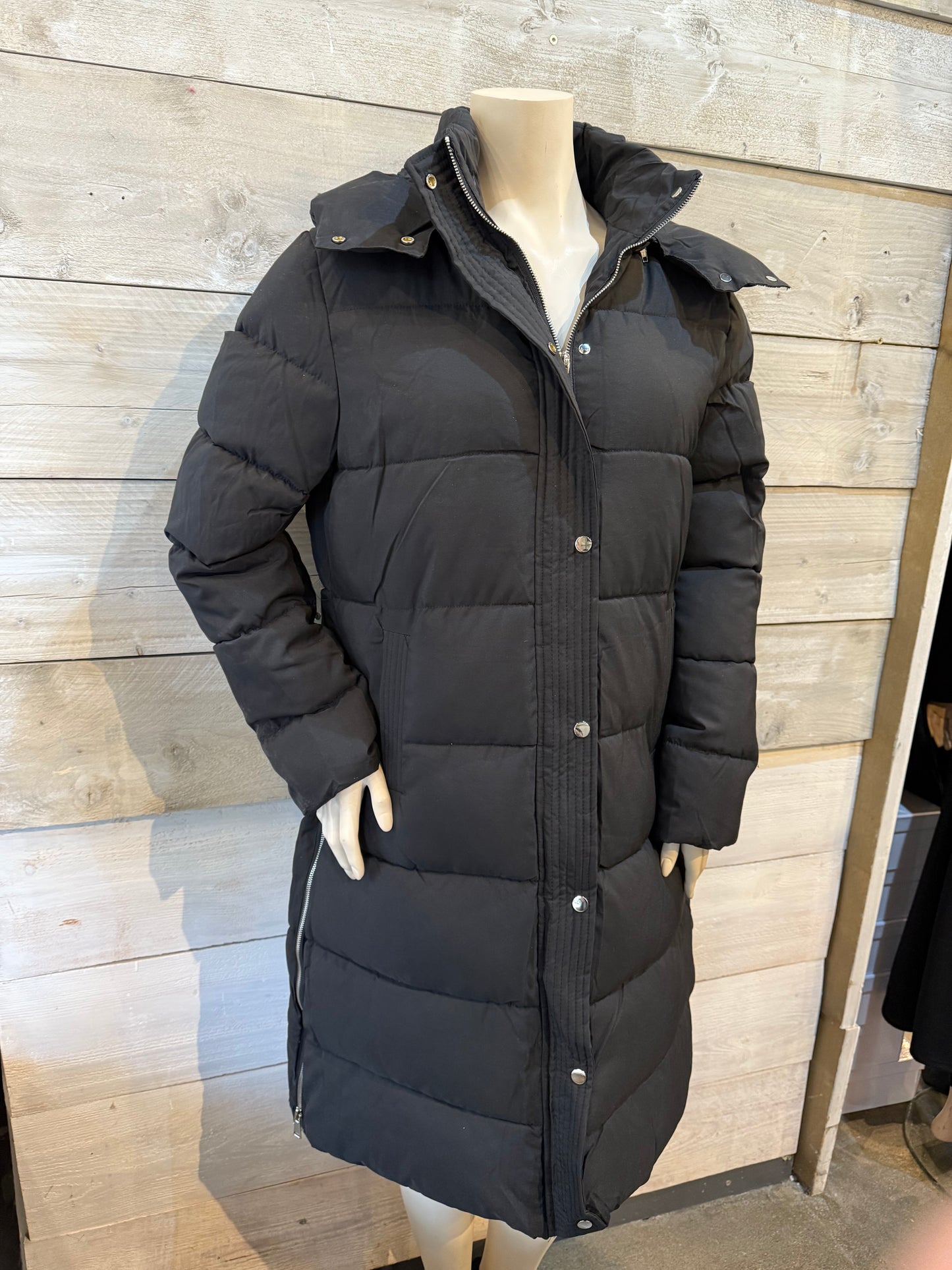 Winterjas lang zwart (44 t/m 52)