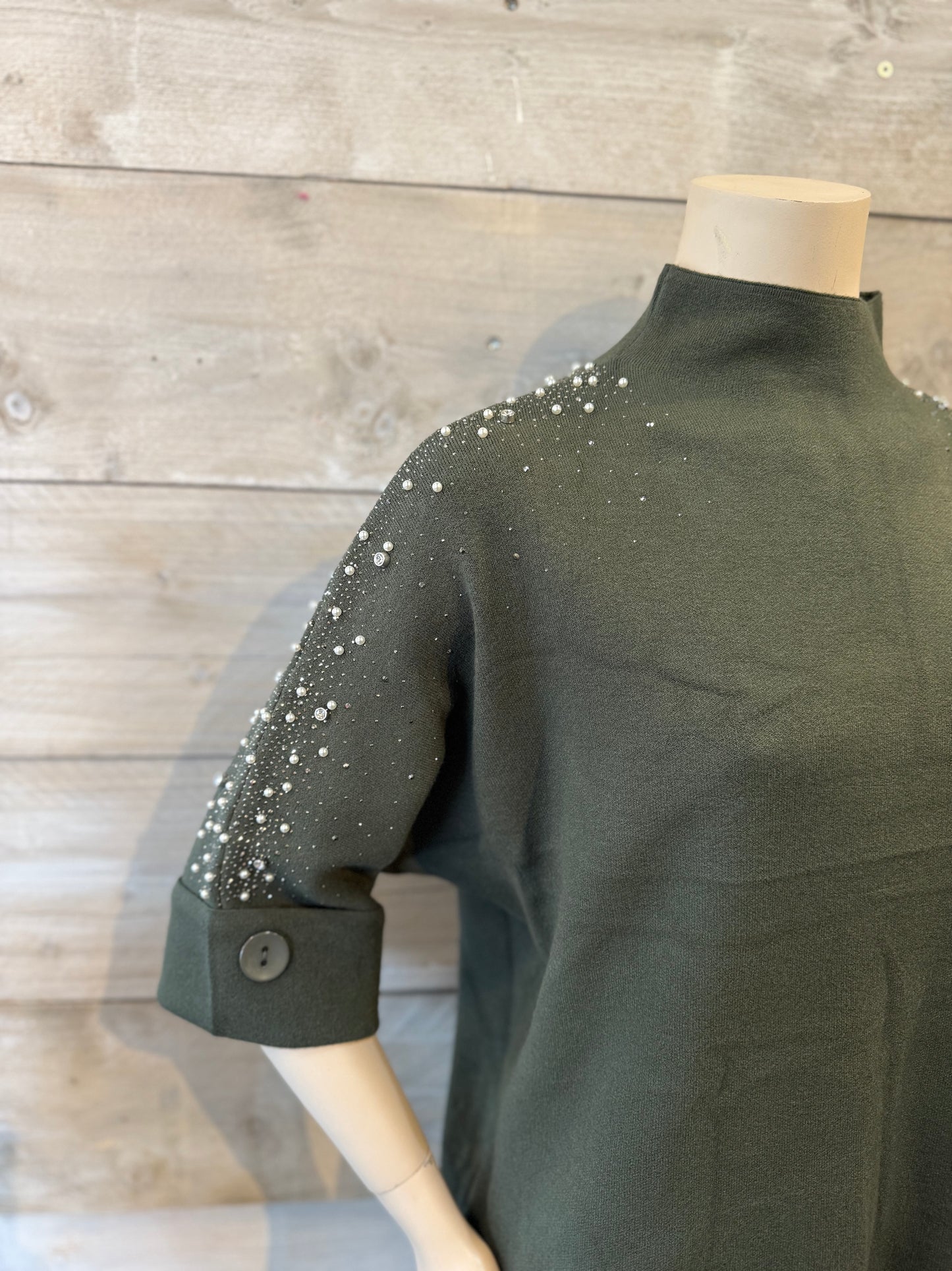 Top met glitters groen