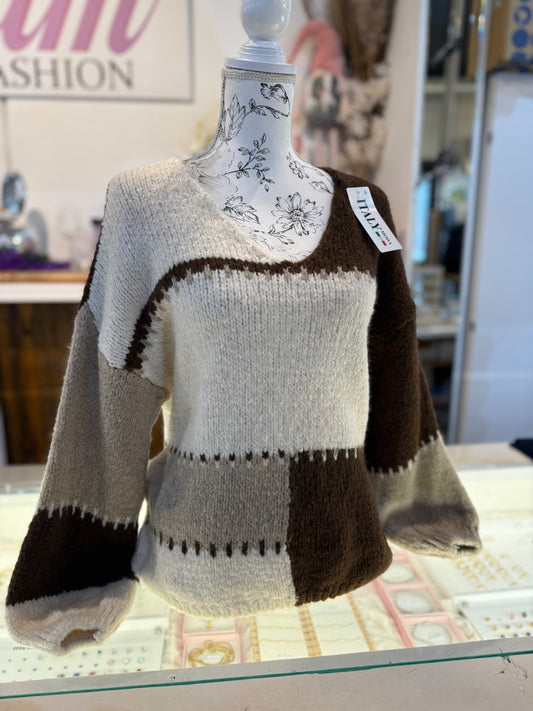 Trui (bruin/creme/taupe) 0201