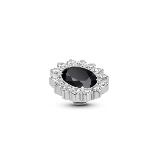 Melano Twisted Dynasty Steentje ZILVER Black TMH1