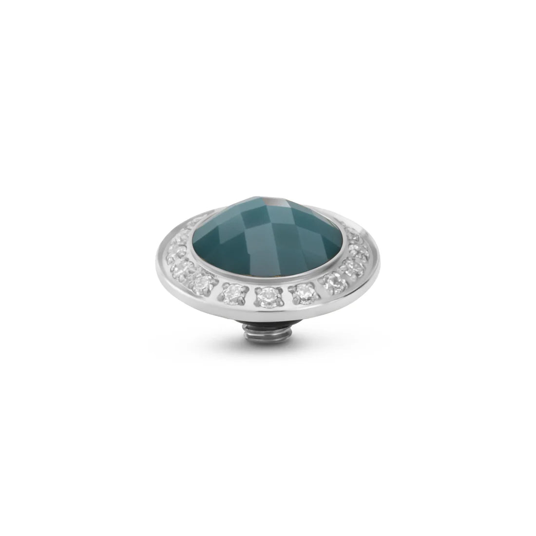 Melano Twisted Glimmer Steentje ZILVER Retro Blue