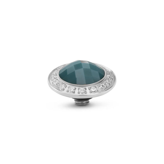 Melano Twisted Glimmer Steentje ZILVER Retro Blue