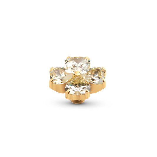 Melano Twisted Heart Clover Steentje GOUD Lemon
