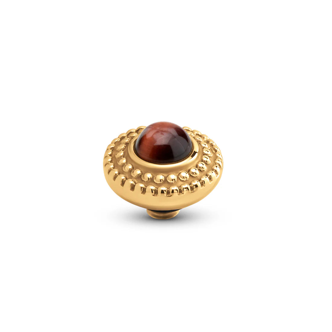 Melano Twisted Bali Bulb Gem Steentje GOUD Red Tigereye