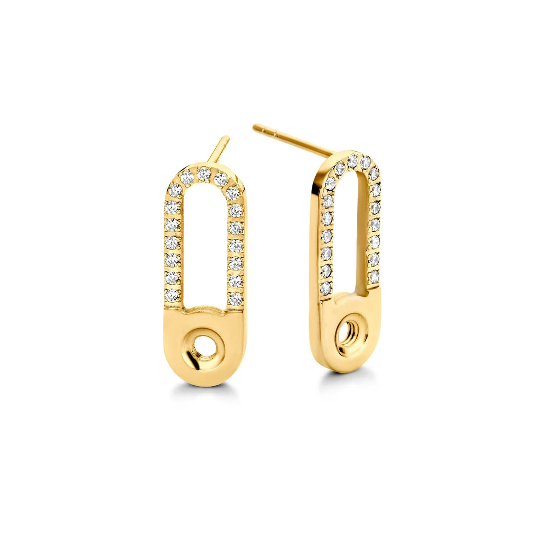 Melano Twisted Tedd CZ Oorbellen GOUD