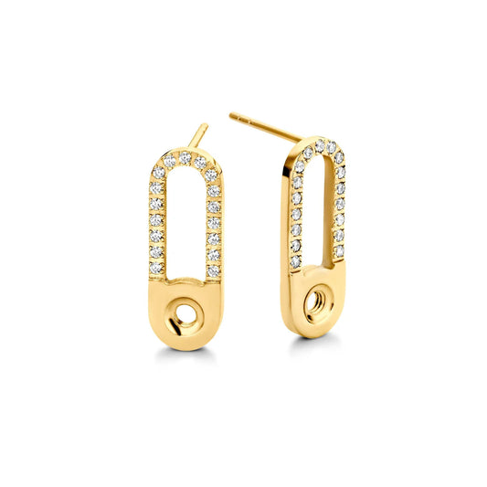 Melano Twisted Tedd CZ Oorbellen GOUD