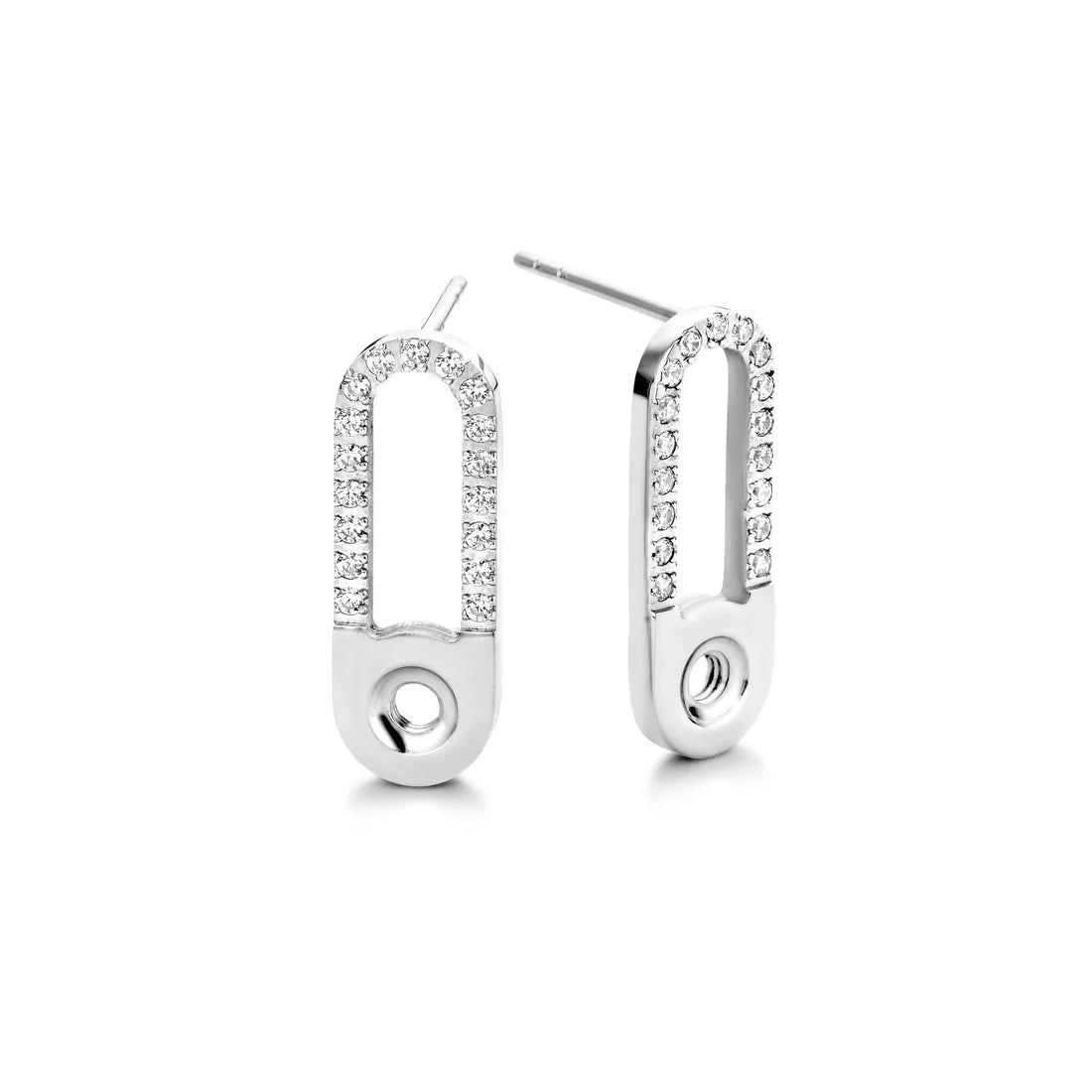 Melano Twisted Tedd CZ Oorbellen ZILVER