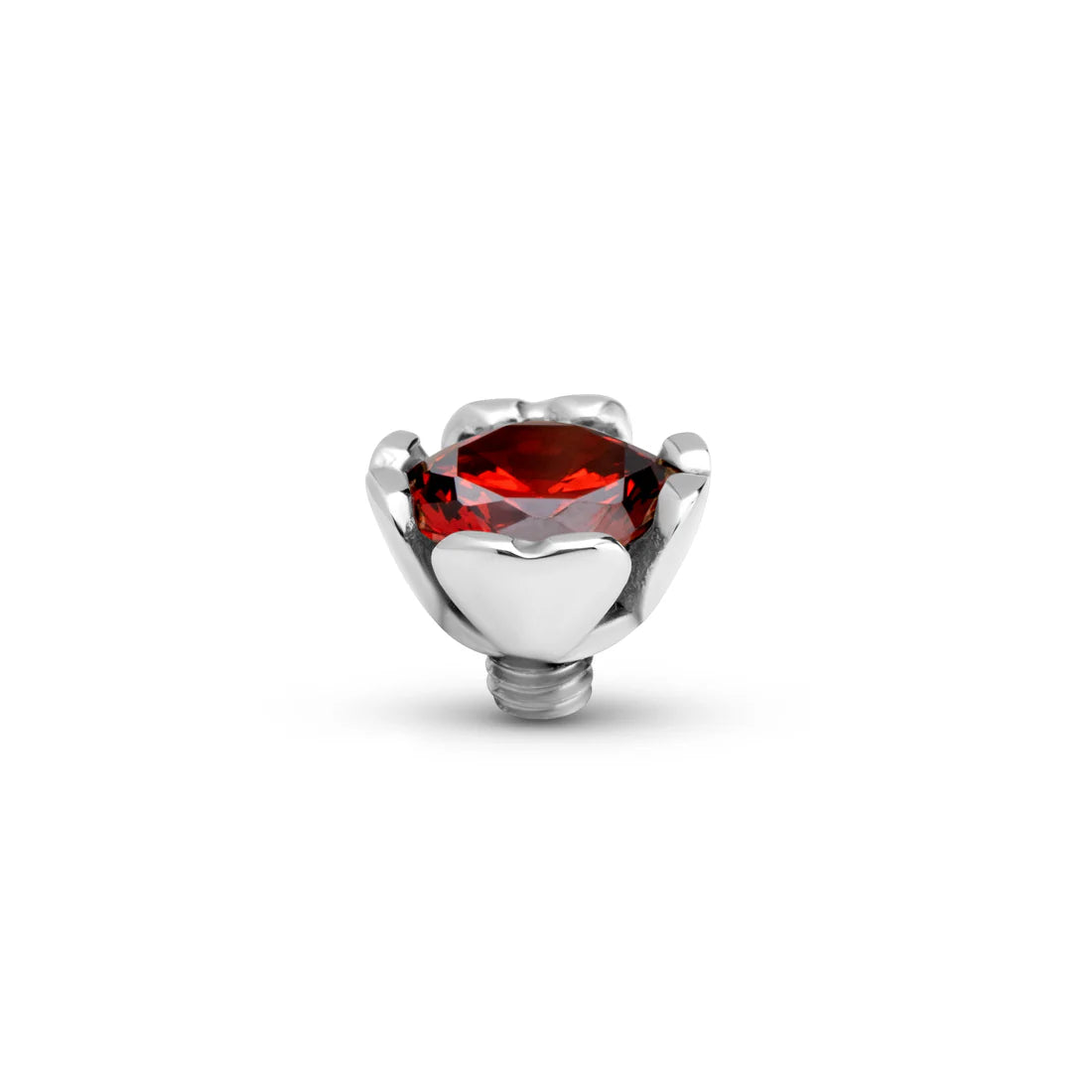 Melano TWISTED Lustre Steentje (ZILVER) GARNET