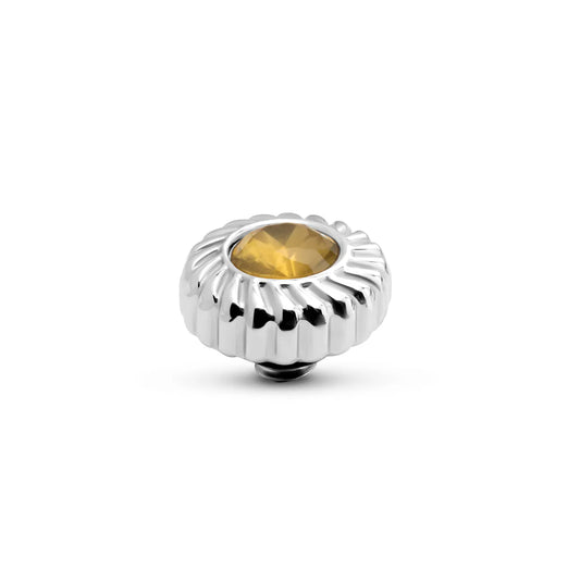 Melano TWISTED Crystal Flower Steentje (ZILVER) AMBER HAZE
