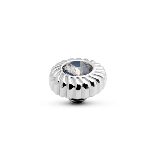 Melano TWISTED Crystal Flower Steentje (ZILVER) BLUE AURA