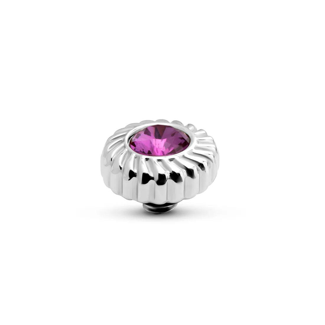 Melano TWISTED Crystal Flower Steentje (ZILVER) FUCHSIA PURPLE