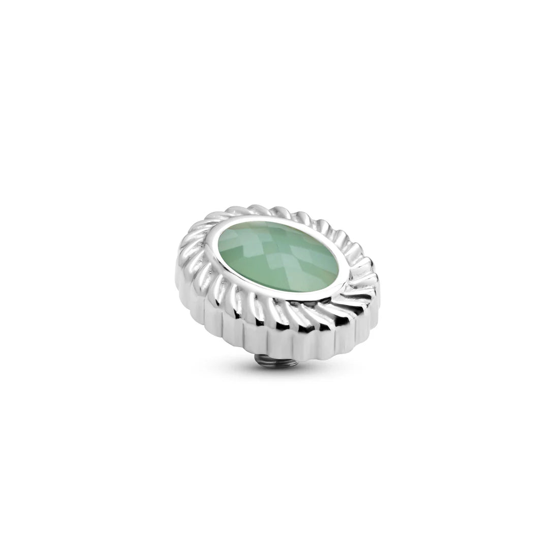 Melano TWISTED Oval Rope Steentje (ZILVER) JELLY MINT