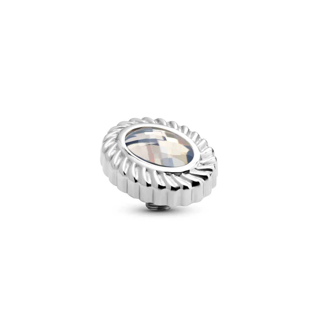 Melano TWISTED Oval Rope Steentje (ZILVER) CRYSTAL