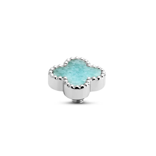 Melano TWISTED Gem Clover Steentje (ZILVER) AVENTURINE
