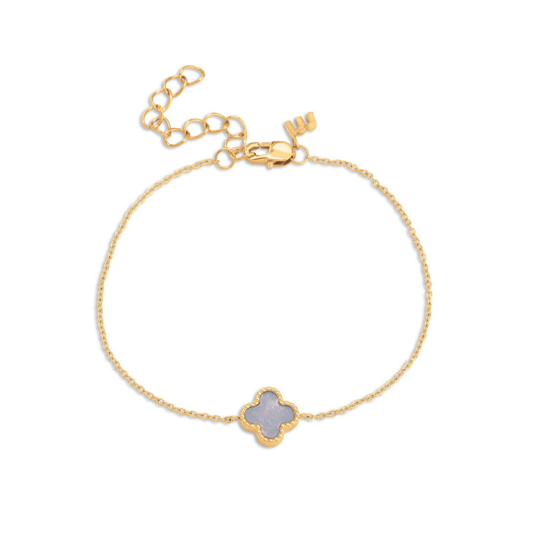 Melano FRIENDS Juniper Armband (GOUD) BLUE LACE AGATE