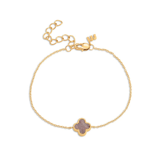 Melano FRIENDS Juniper Armband (GOUD) LIGHT STRAWBERRY QUARTZ