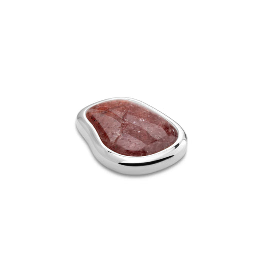 Melano KOSMIC Flowing Gem Steen (ZILVER) LIGHT STRAWBERRY QUARTZ