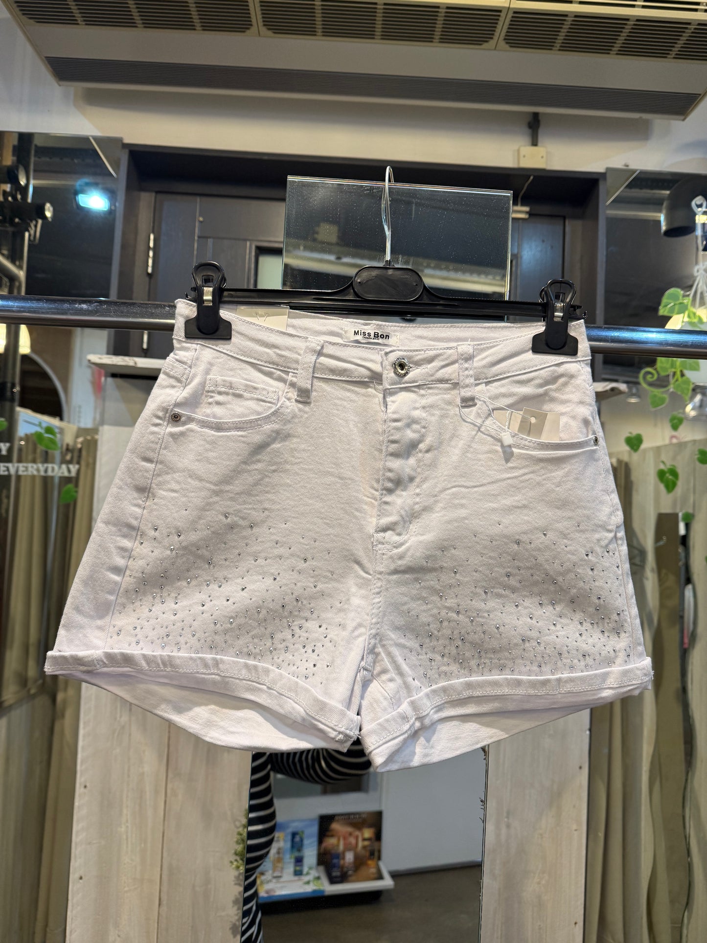 KORTE BROEK GLITTER (WIT) SALE
