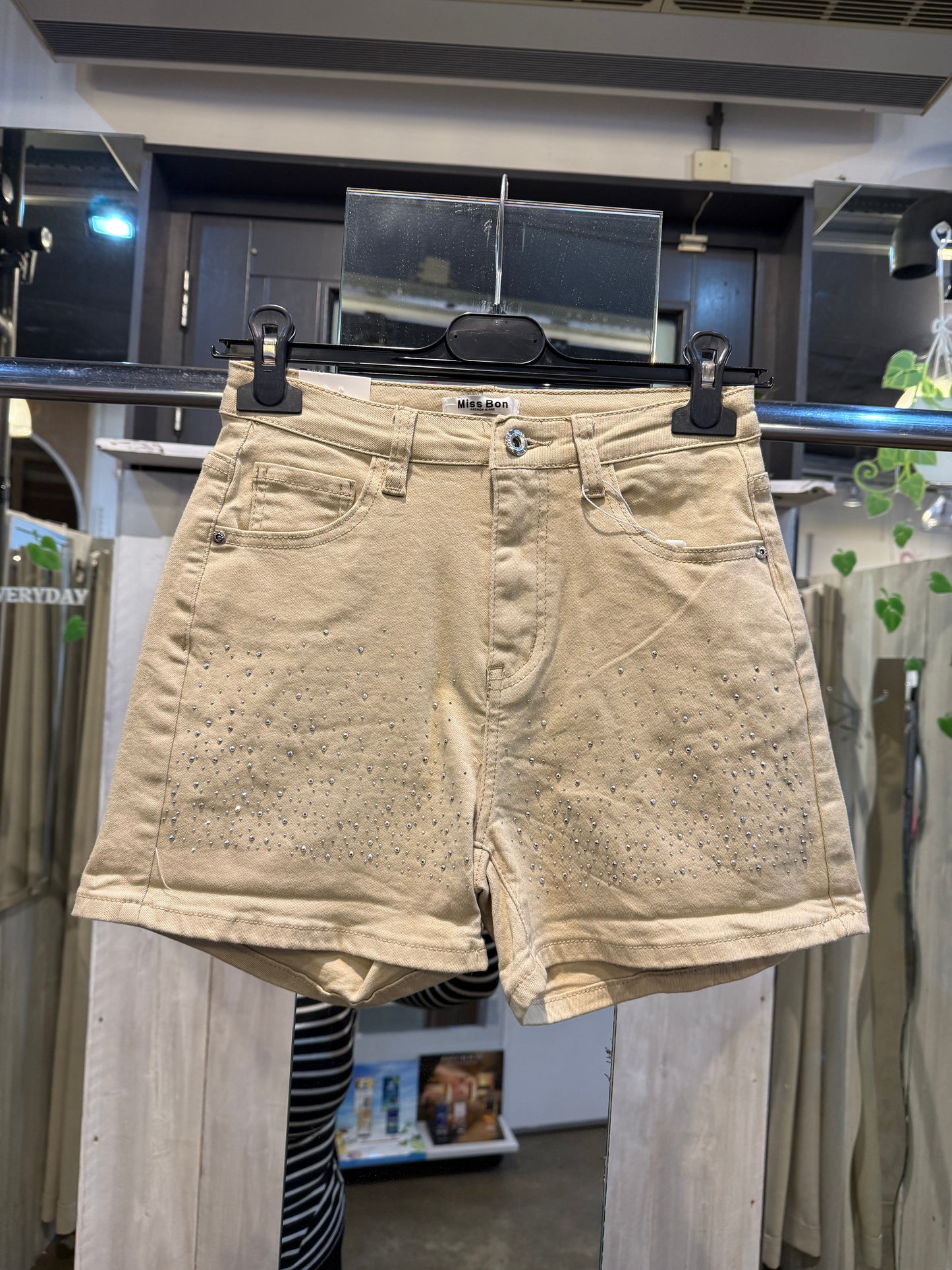 KORTE BROEK GLITTER (BEIGE) SALE