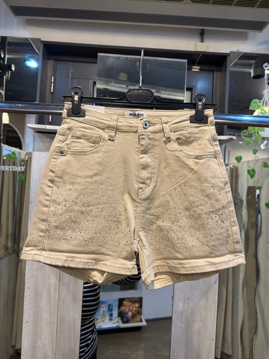 KORTE BROEK GLITTER (BEIGE) SALE