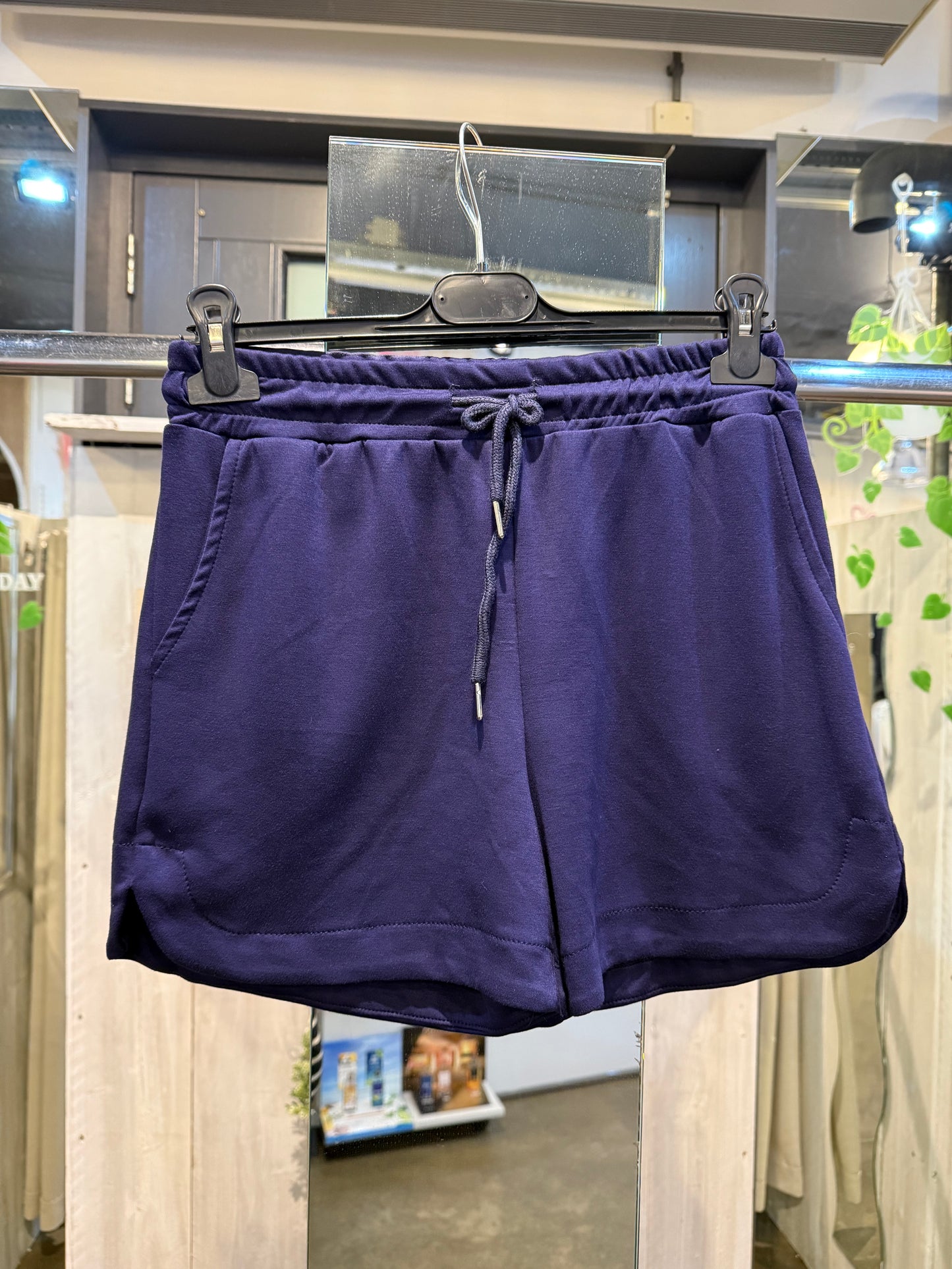 KORTE BROEK JOGGINGSTOF (BLAUW)