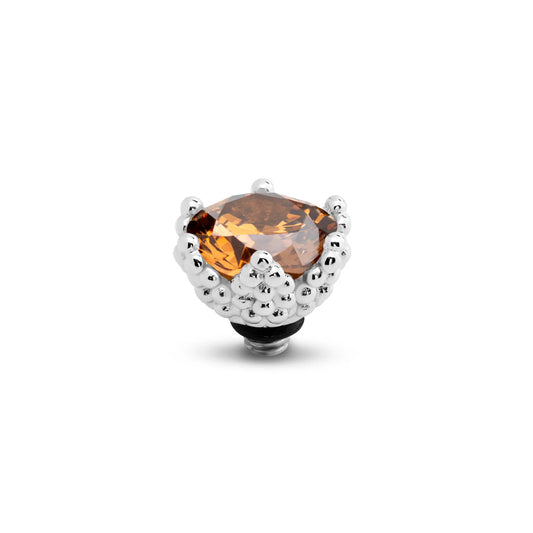 Melano Twisted Starlight Steentje ZILVER TMF9 COFFEE