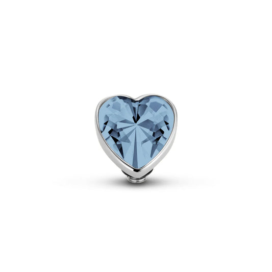 Melano Twisted Heart Steentje ZILVER TM47 JEANS BLUE
