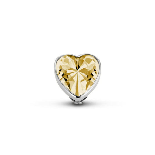 Melano Twisted Heart Steentje ZILVER TM47 CHAMPAGNE